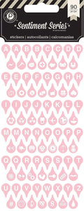 Scrapbooking  Sentiments V.1 Typecast Alpha Stickers Pink Paper Collections 12x12