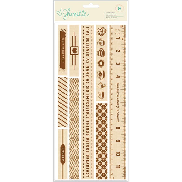 Scrapbooking  Shimelle True Stories Wooden Borders 9/Pkg Paper Collections 12x12