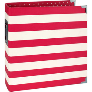 Scrapbooking  Simple Stories Sn@p! Designer Binder 6"X8" Red Stripe Paper Collections 12x12