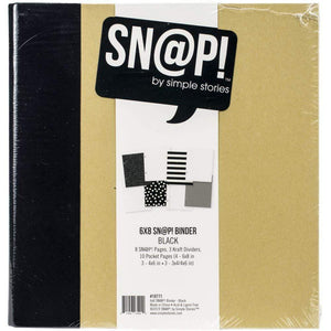 Scrapbooking  Sn@p Binder Album 6x8 inch Black with inserts Paper Collections 12x12