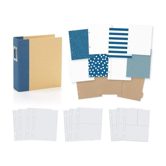 Scrapbooking  Sn@p Binder Album 6x8 inch Navy with inserts Paper Collections 12x12