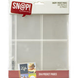 Scrapbooking  Sn@p! Pocket Pages For 6"X8" Binders 10/Pkg (4) 3"X4" Pockets Paper Collections 12x12