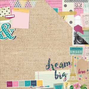 Scrapbooking  So Fancy Moodboard Paper with Gold Foiled Elements 12x12 Paper Collections 12x12