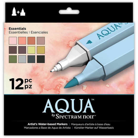 Scrapbooking  Spectrum Noir Aqua Markers 12/Pkg -  Essentials Paper Collections 12x12
