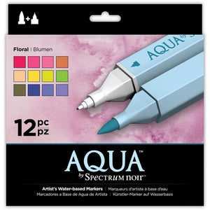 Scrapbooking  Spectrum Noir Aqua Markers 12/Pkg - Floral Paper Collections 12x12