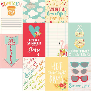 Scrapbooking  Summer Days Double-Sided Cardstock 12"X12" - 4x6 Vertical Journalling Cards Paper Collections 12x12
