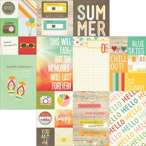 Scrapbooking  Summer Vibes 2x2 & 4x6  Journalling Card Elements Paper 12x12 Paper Collections 12x12