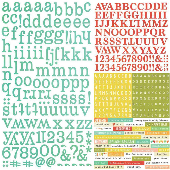 Scrapbooking  Summer Vibes Expression Sticker Sheet Paper Collections 12x12