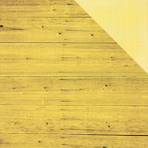 Scrapbooking  Summer Vibes Yellow Wood/Grid Paper 12x12 Paper Collections 12x12