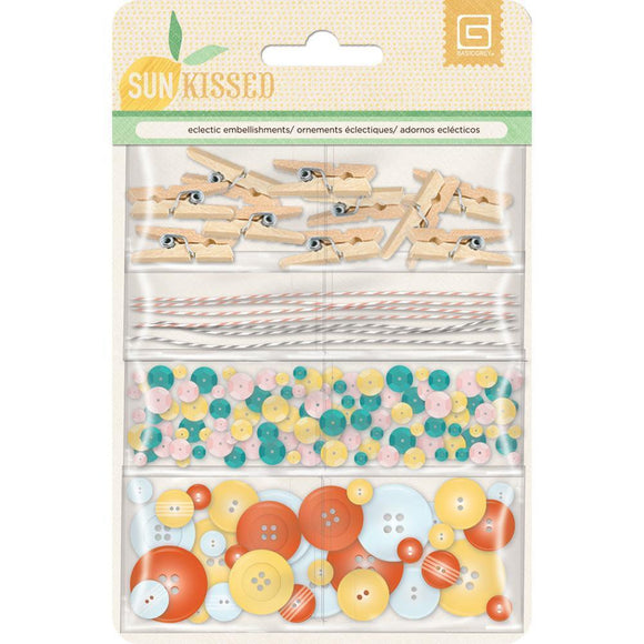 Scrapbooking  Sun Kissed Eclectic Embellishment Pack Paper Collections 12x12