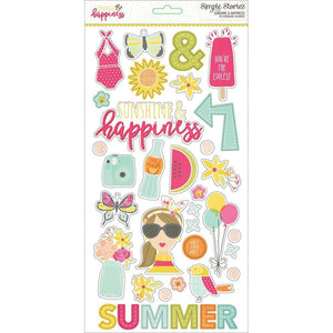 Scrapbooking  Sunshine & Happiness Chipboard 6x12 Paper Collections 12x12