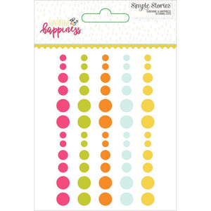 Scrapbooking  Sunshine & Happiness Enamel Dots Embellishments 60/Pkg Paper Collections 12x12