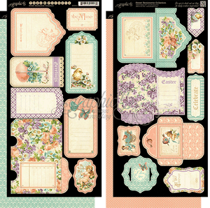 Scrapbooking  Sweet Sentiments Tags and Pockets Stickers Paper Collections 12x12