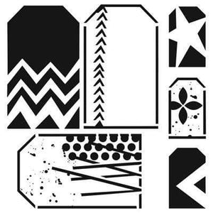 Scrapbooking  The Crafters Workshop Funky Tags 6x6 Template Paper Collections 12x12
