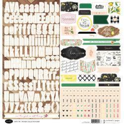 Scrapbooking  The Good Life Stickers 12"X12" Alpha & Tags Paper Collections 12x12