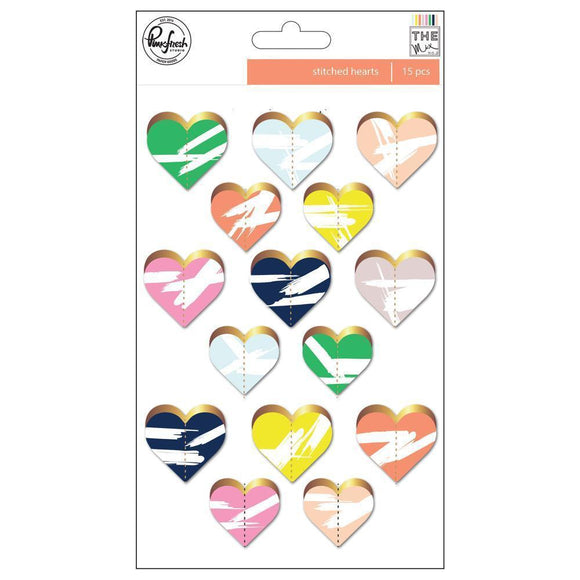 Scrapbooking  The Mix No. 2 Gold Foiled Die-Cuts 15/Pkg Hearts Paper Collections 12x12