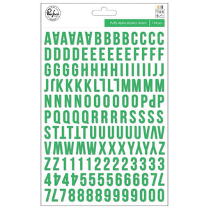 Scrapbooking  The Mix No. 2 Puffy Alphabet Stickers 5"X7" - Green Paper Collections 12x12