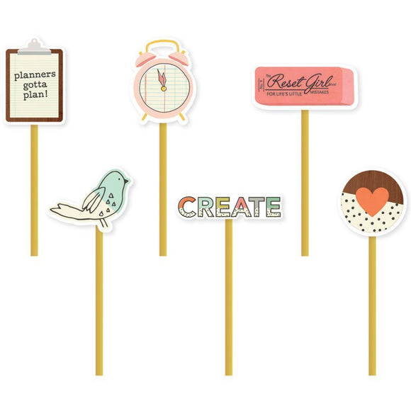 Scrapbooking  The Reset Girl Decorative Clips 6/Pkg Paper Collections 12x12