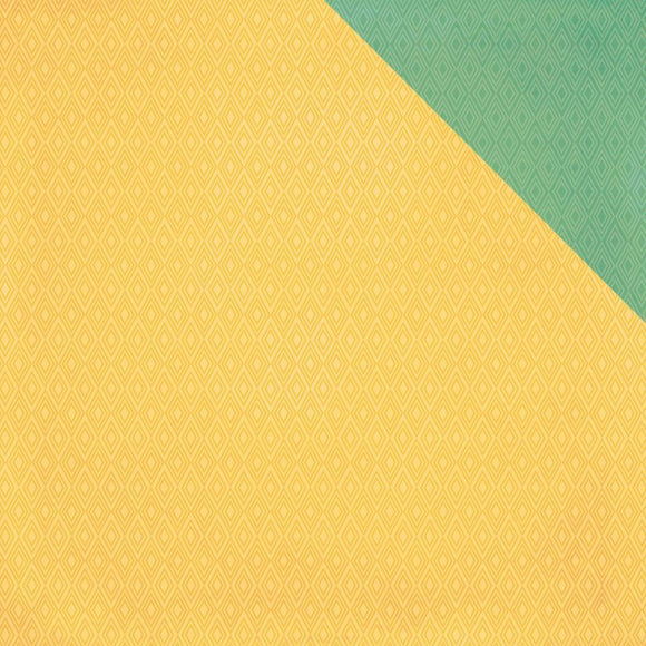 Scrapbooking  The Reset Girl Mustard Diamond/Seafoam Diamond Paper 12x12 Paper Collections 12x12