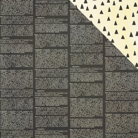 Scrapbooking  The Reset Girl Newsprint/Triangle Paper 12x12 Paper Collections 12x12