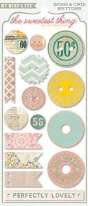 Scrapbooking  The Sweetest Thing Cutie Pie Wood and Chip Buttons Paper Collections 12x12