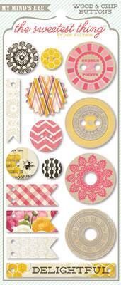 Scrapbooking  The Sweetest Thing Honey Hapiness Wood and Chip Buttons Paper Collections 12x12