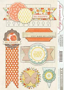 Scrapbooking  The Sweetest Thing Tangerine Happy Layered Stickers Paper Collections 12x12