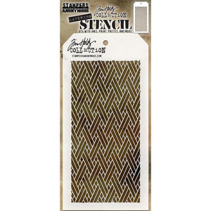 Scrapbooking  Tim Holtz Layered Stencil 4.125"X8.5" Woven Paper Collections 12x12