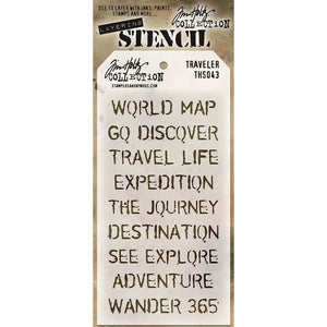 Scrapbooking  Tim Holtz Layered Stencil Traveller 4.125"X8.5" Paper Collections 12x12