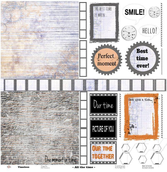 Scrapbooking  Timeless All the Time Paper 12x12 Paper Collections 12x12
