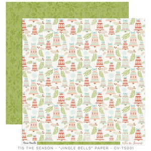 Scrapbooking  Tis The Season Jingle Bells Paper 12x12 Paper Collections 12x12