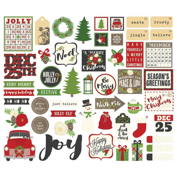Scrapbooking  Very Merry Bits & Pieces Die-Cuts 51/Pkg Paper Collections 12x12