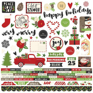 Scrapbooking  Very Merry Cardstock Stickers 12"X12" Combo Paper Collections 12x12