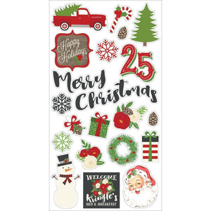 Scrapbooking  Very Merry Chipboard Stickers 6"X12" Paper Collections 12x12