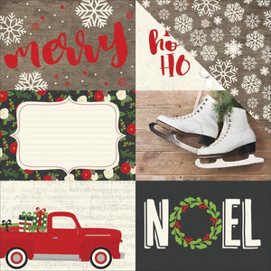 Scrapbooking  Very Merry Double-Sided Cardstock 12"X12" - 4x6 Horizontal Journalling Elements Paper Collections 12x12