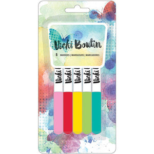 Scrapbooking  Vicki Boutin Mixed Media Color Markers 5/Pkg Brights Paper Collections 12x12