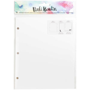 Scrapbooking  Vicki Boutin Mixed Media Junque Journal Refill 12/Pkg 8"X6.5" White Paper, 3 Styles Paper Collections 12x12