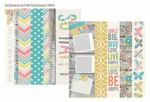 Scrapbooking  Vintage Bliss 2x12 and 4x12 Title Strip Paper Collections 12x12