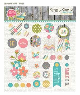 Scrapbooking  Vintage Bliss Decorative Metal Brads Paper Collections 12x12