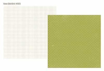 Scrapbooking  Vintage Bliss Green Dot Grid Paper Collections 12x12