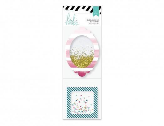 Scrapbooking  Wanderlust Glitter Shaker Embellishments 2pc Paper Collections 12x12