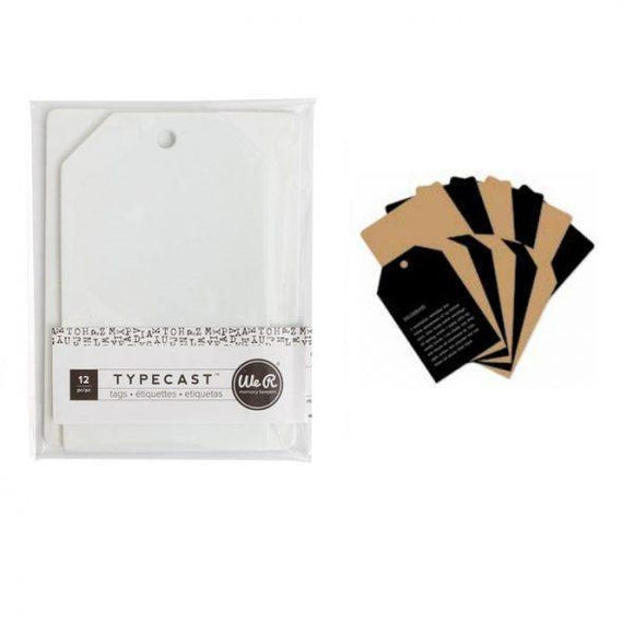 Scrapbooking  We R Memory Keepers Typecast Tags & Cards - Kraft Paper Collections 12x12