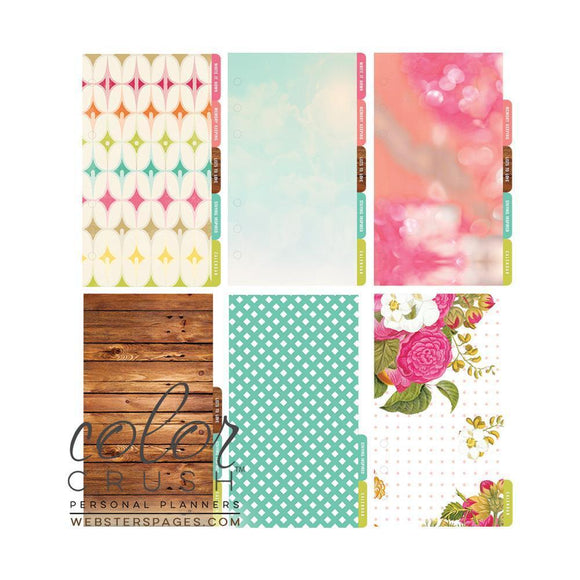 Scrapbooking  Websters Pages Color Crush Personal Planner Divider Set Kit In Love with Life Paper Collections 12x12