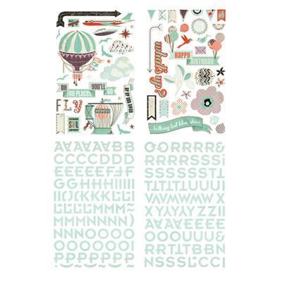 Scrapbooking  Whats Up Chipboard Shapes and Alphas Paper Collections 12x12