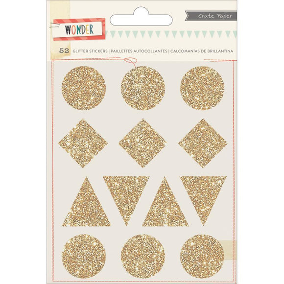 Scrapbooking  Wonder Gold Glitter Shape Stickers Paper Collections 12x12