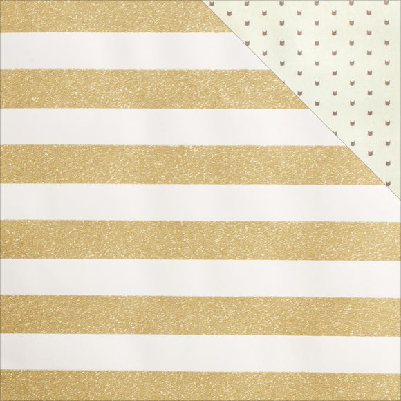 Scrapbooking  Wonder Gold Glitter Stripes Paper 12x12 Paper Collections 12x12