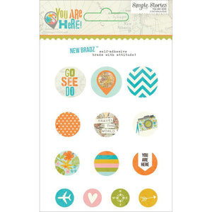 Scrapbooking  You Are Here Adhesive Bradz Paper Collections 12x12