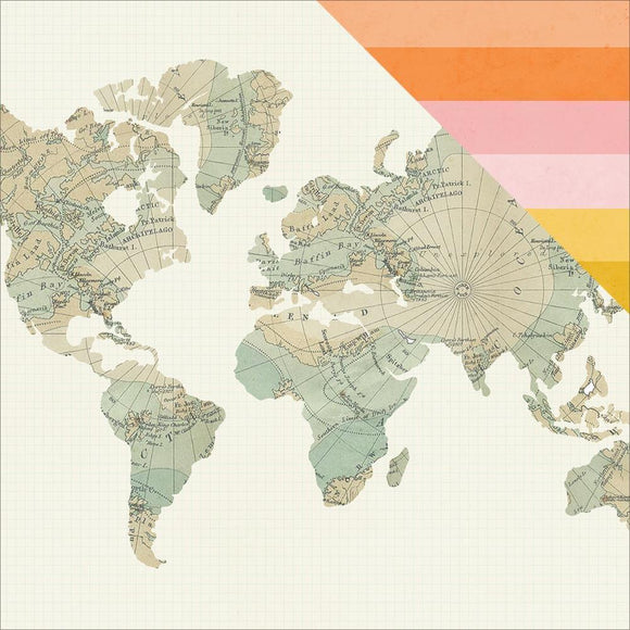Scrapbooking  You Are Here Around the World Paper 12x12 Paper Collections 12x12