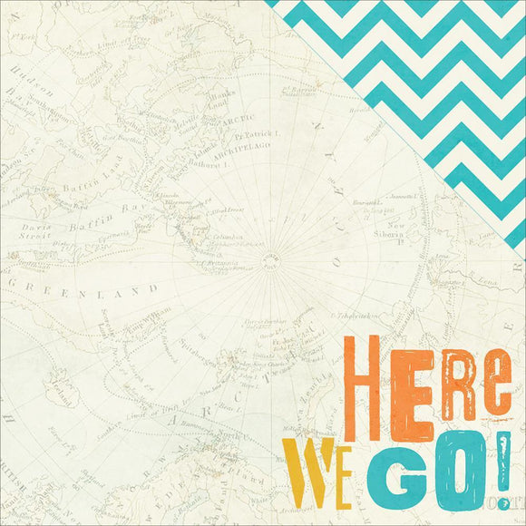 Scrapbooking  You Are Here Here We Go Paper 12x12 Paper Collections 12x12