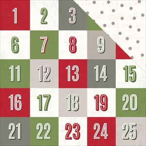 Scrapbooking  Yuletide Countdown Paper 12x12 Paper Collections 12x12
